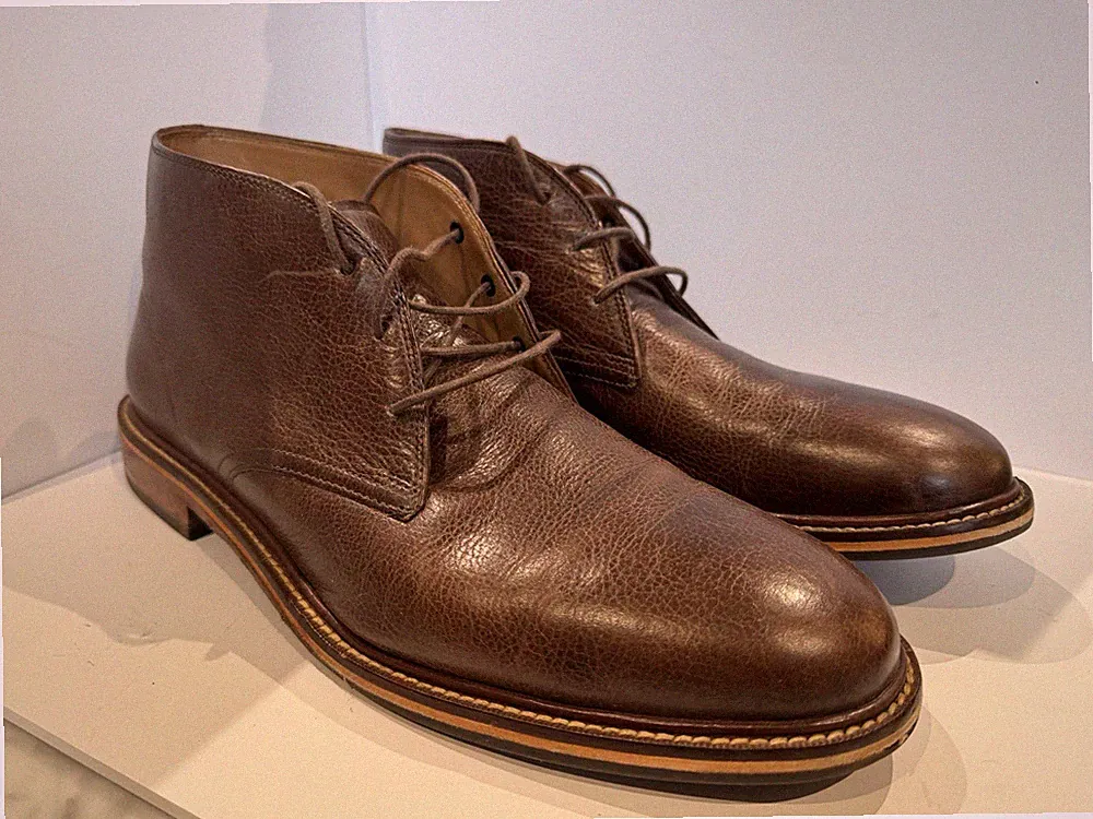 Cole Haan "Barron" Chukka C22941 BrownLeather Lace Up Boots Topstitched Size 11